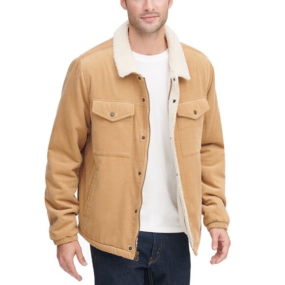 Levi's Men's Fleece-Lined Corduroy Trucker Jacket Tan B4HP - Picture 1 of 5